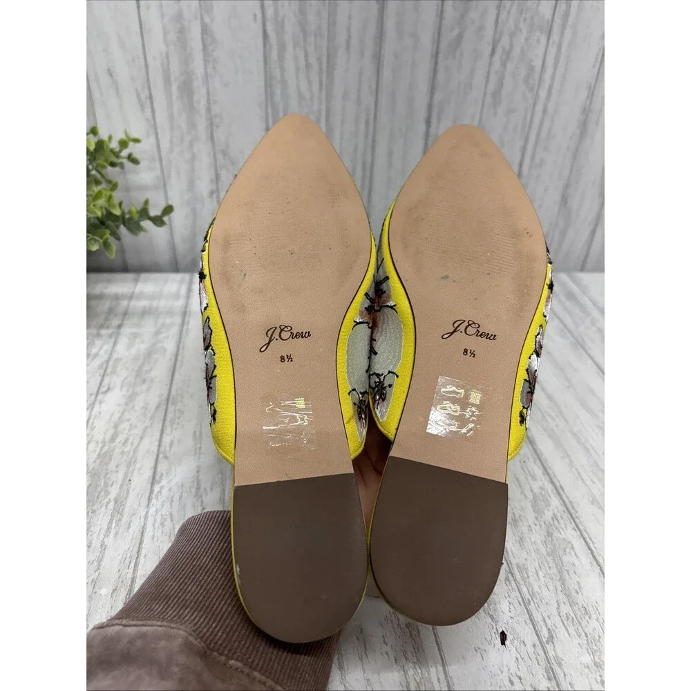 Womens Size 8.5 J Crew Embroidered Mules